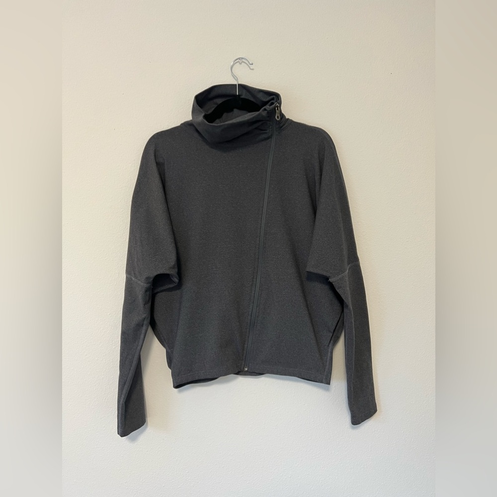 Karma Charcoal Gray Asymmetrical Zip Active Jacket